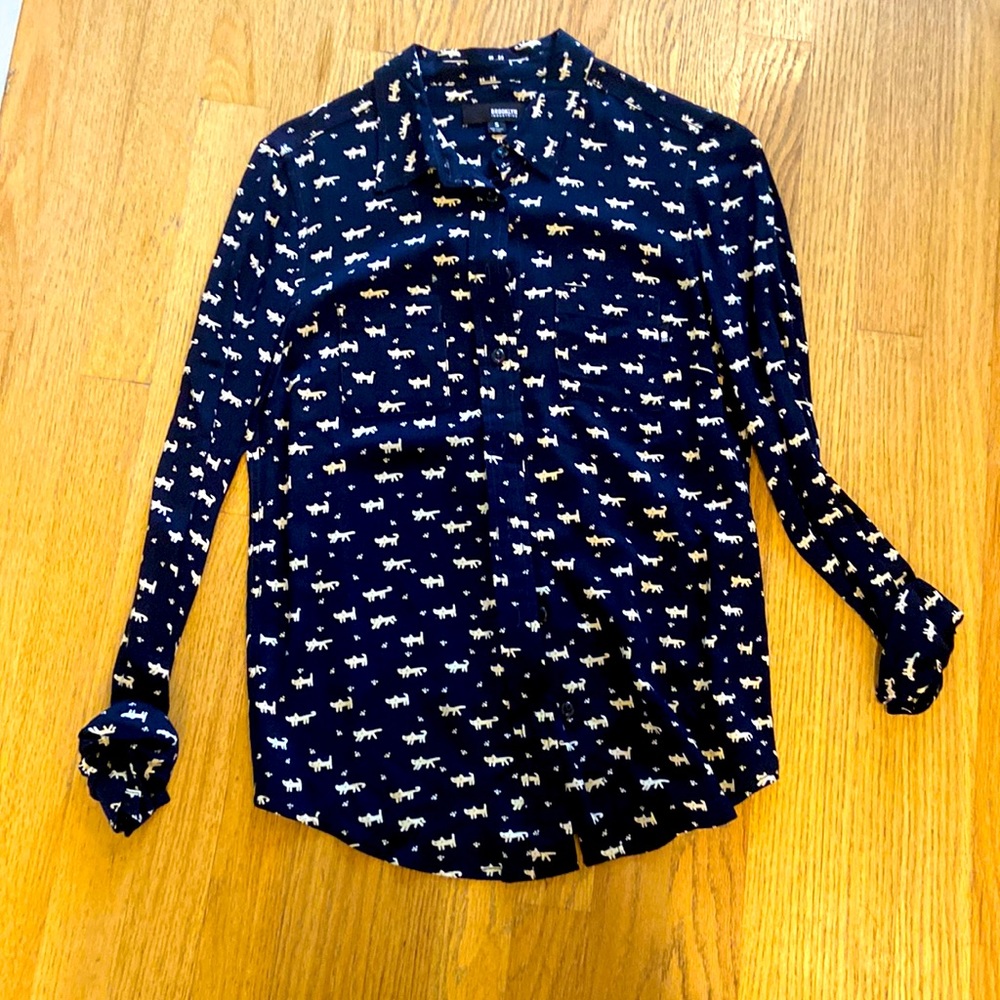 Navy blue collared button down. Size small.